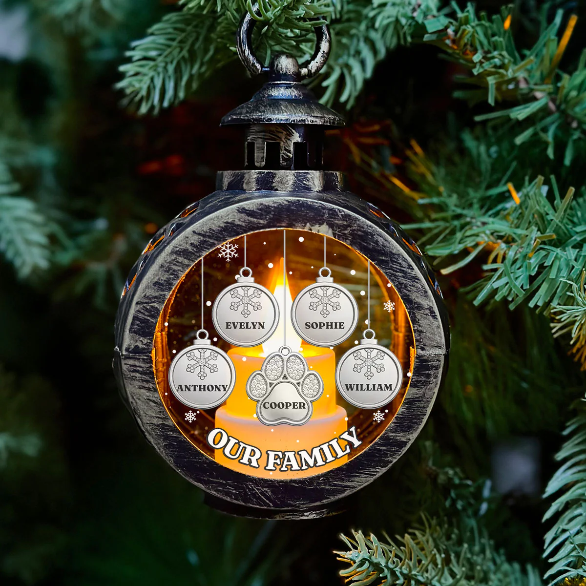 Family Greatest Christmas - Personalized Custom Christmas Lantern - Image 2
