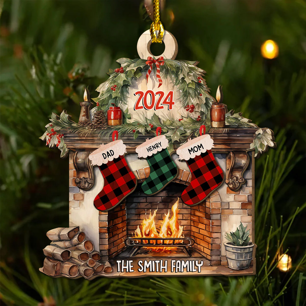 Family Heater - Personalized Custom 2-Layered Wood Ornament - Image 4