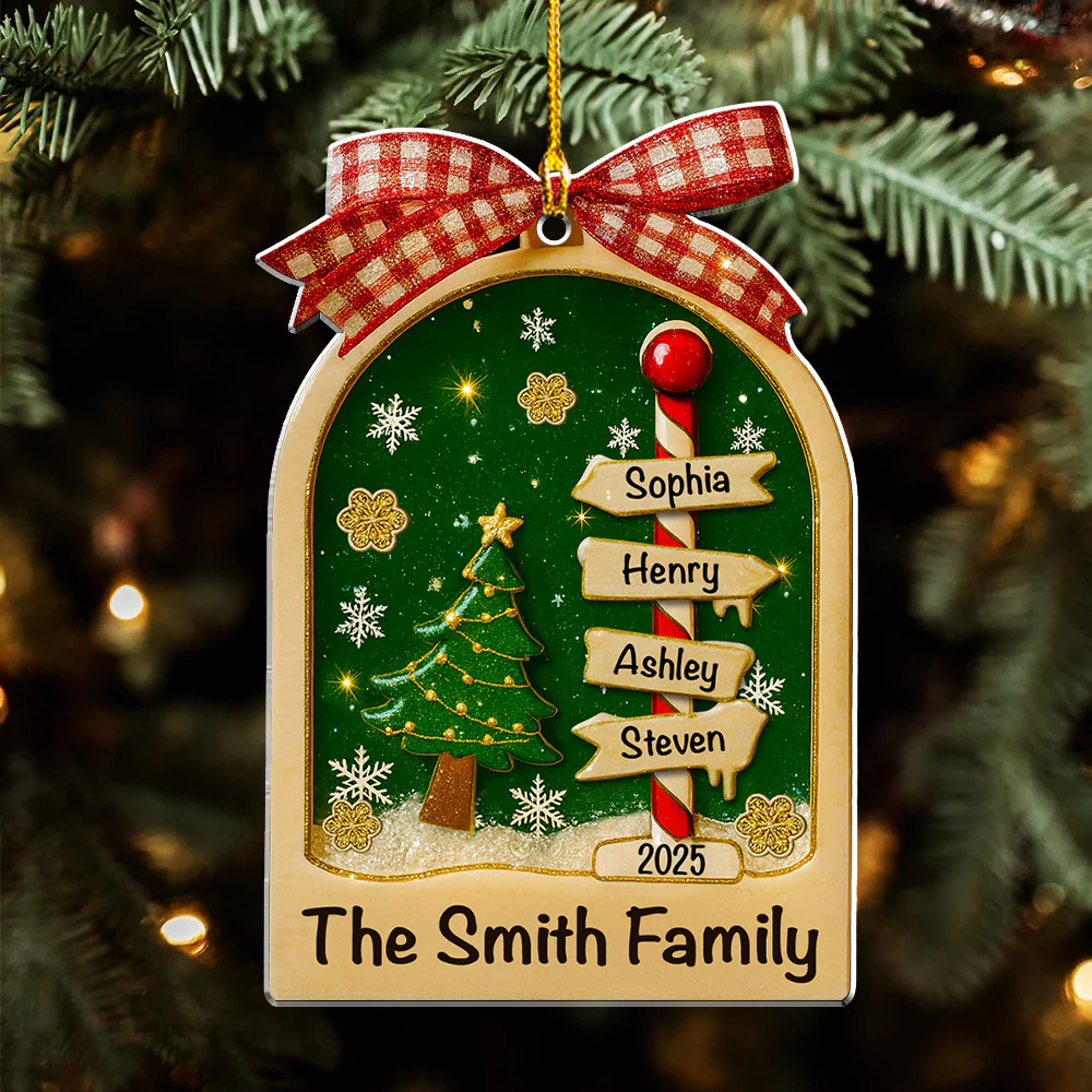 Family Holiday Magic - Personalized Custom Acrylic Ornament - Image 3