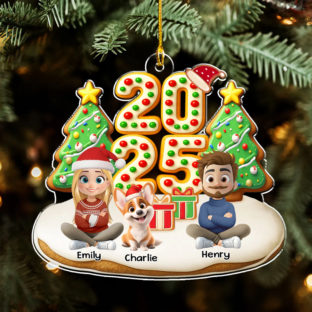 Family Holiday Memories - Personalized Custom Acrylic Ornament - Image 3