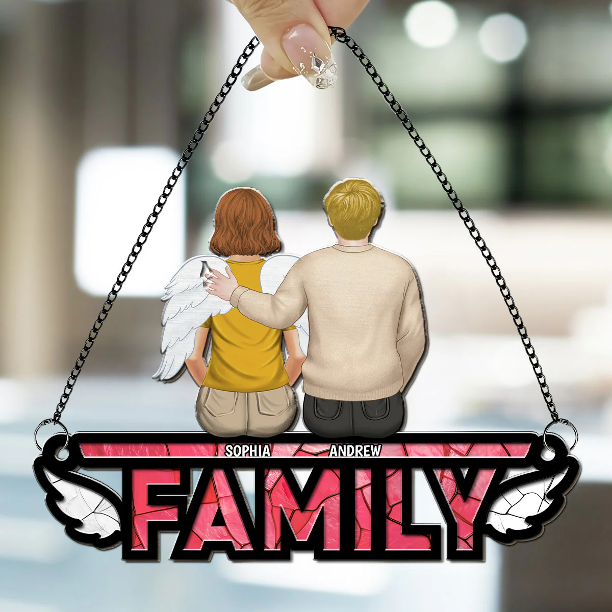 Family I'm Always With You - Personalized Custom Suncatcher - Image 2