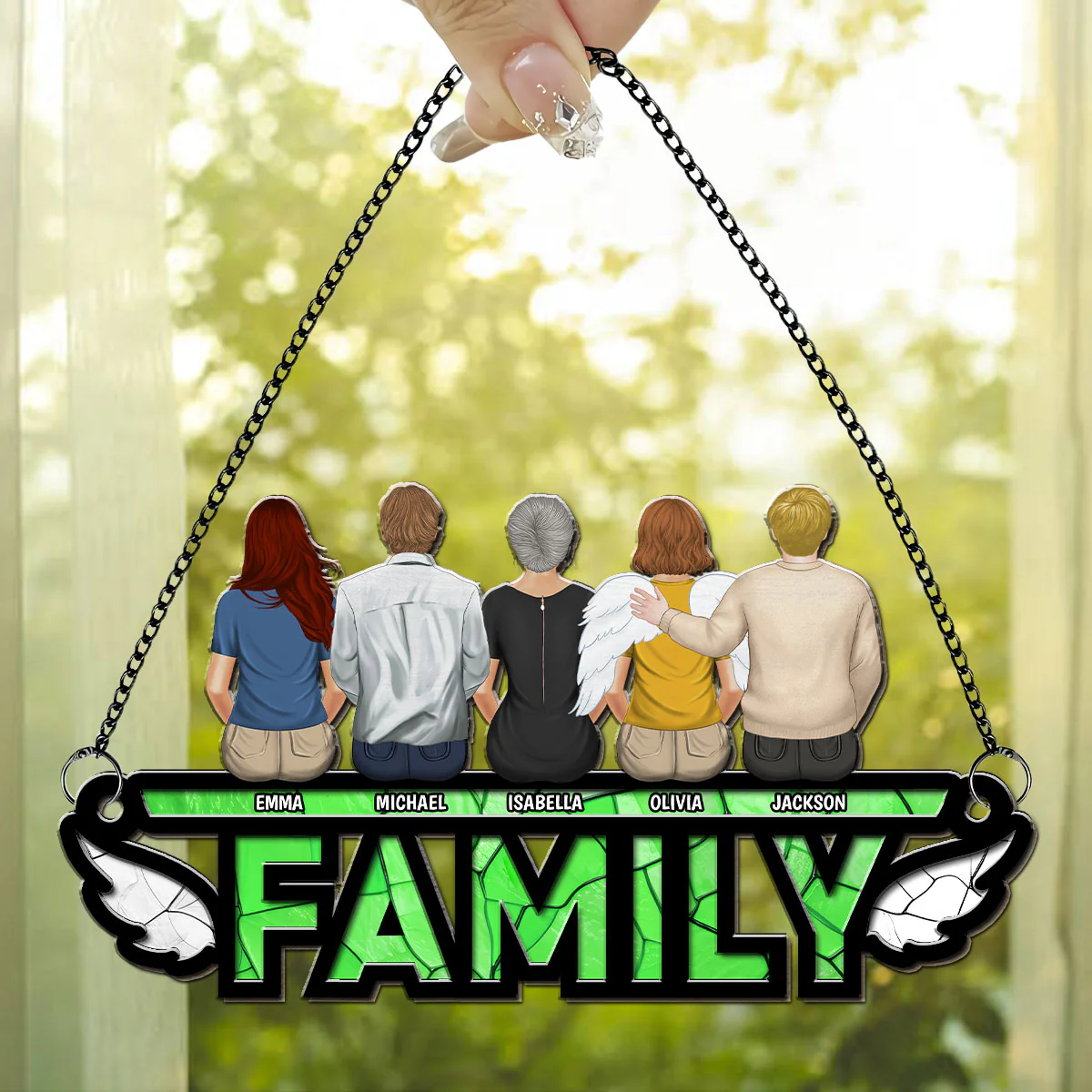 Family I'm Always With You - Personalized Custom Suncatcher - Image 3