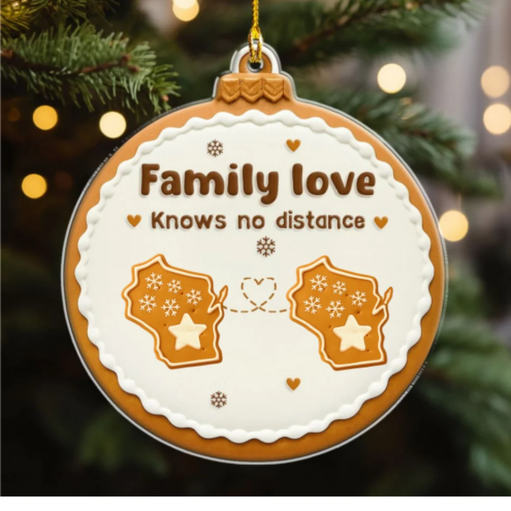 Family In My Heart - Personalized Custom Acrylic Ornament - Image 7