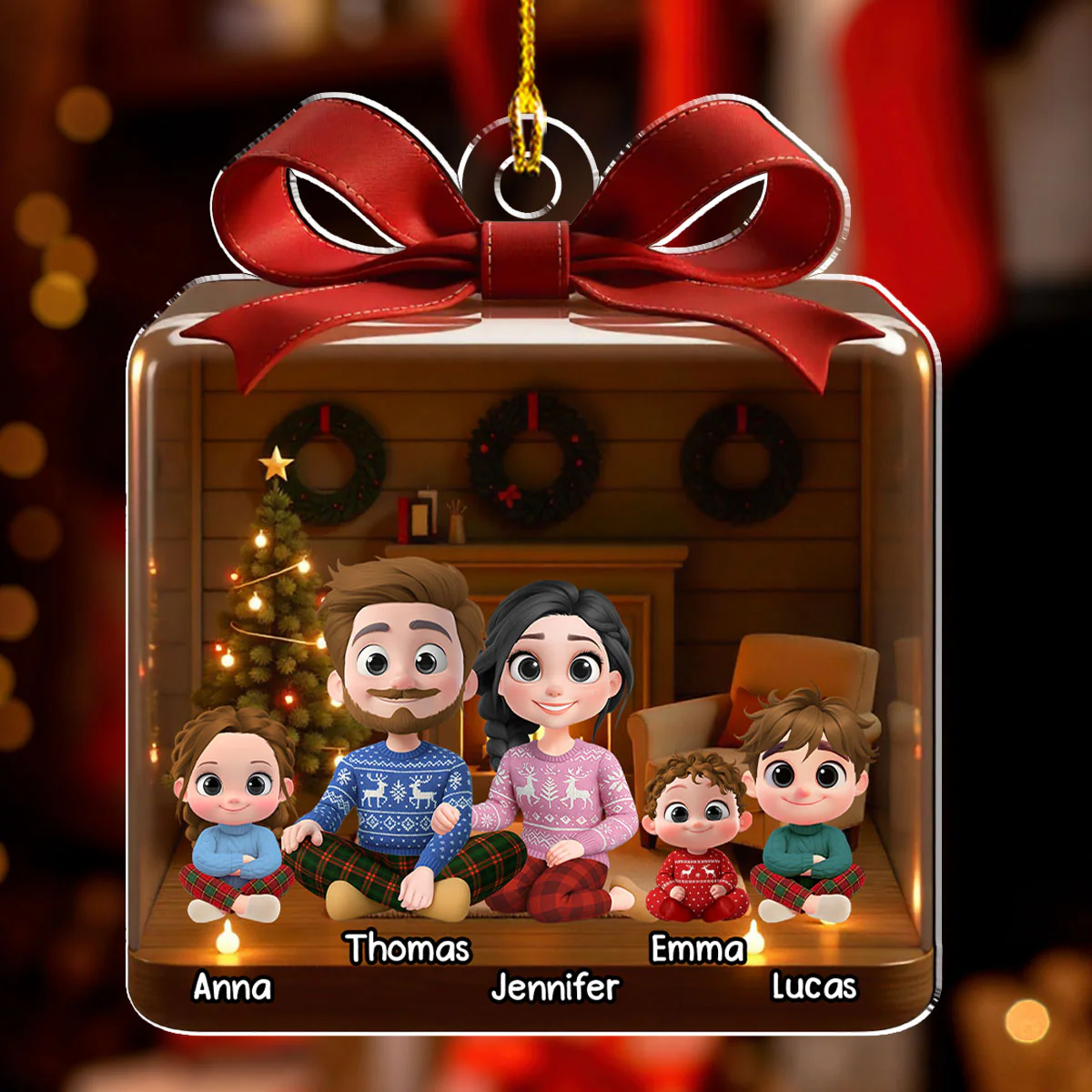 Family Is A Gift - Personalized Custom 3D Effect Acrylic Ornament - Image 3