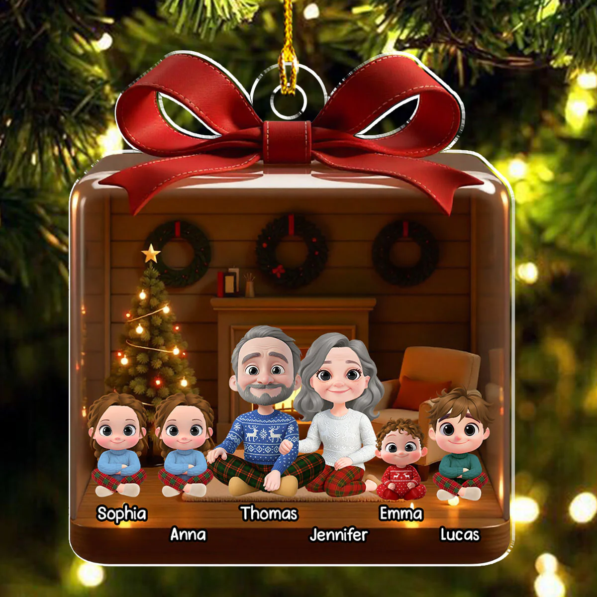 Family Is A Gift - Personalized Custom 3D Effect Acrylic Ornament - Image 4