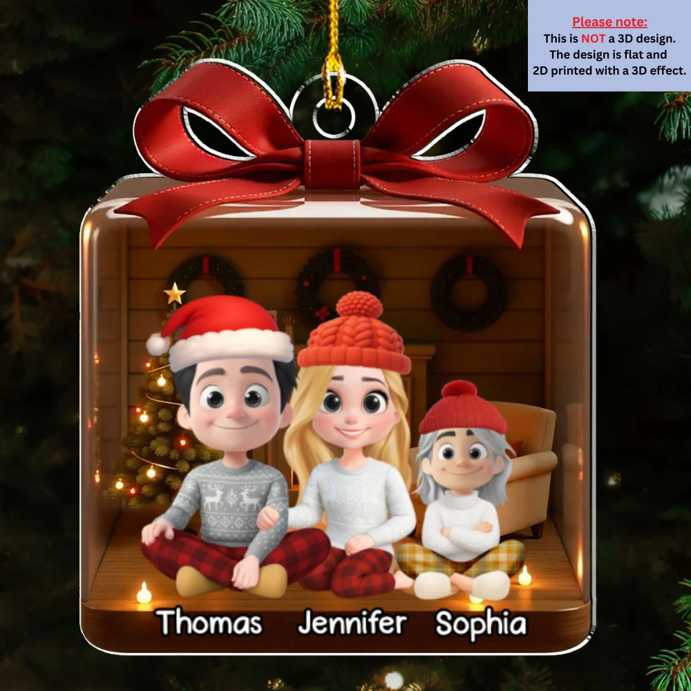 Family Is A Gift - Personalized Custom 3D Effect Acrylic Ornament - Image 6