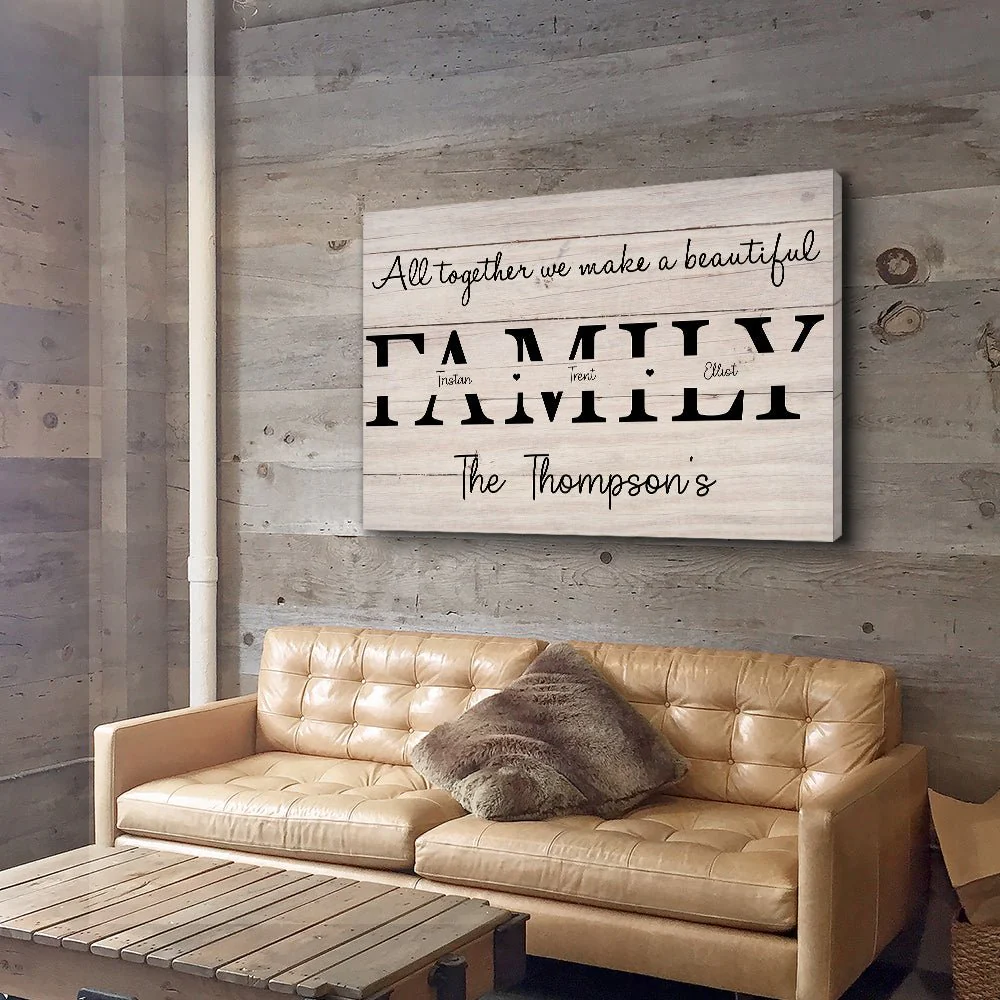 Family Is All - Personalized Custom Photo Canvas - Image 3