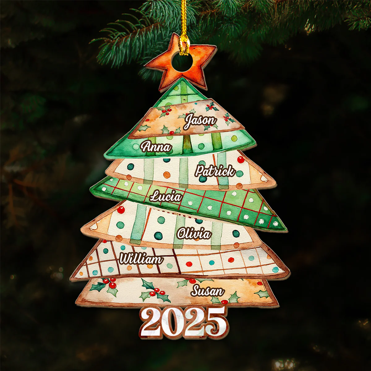 Family Is Like A Patchwork Quilt - Personalized Custom Wood Ornament