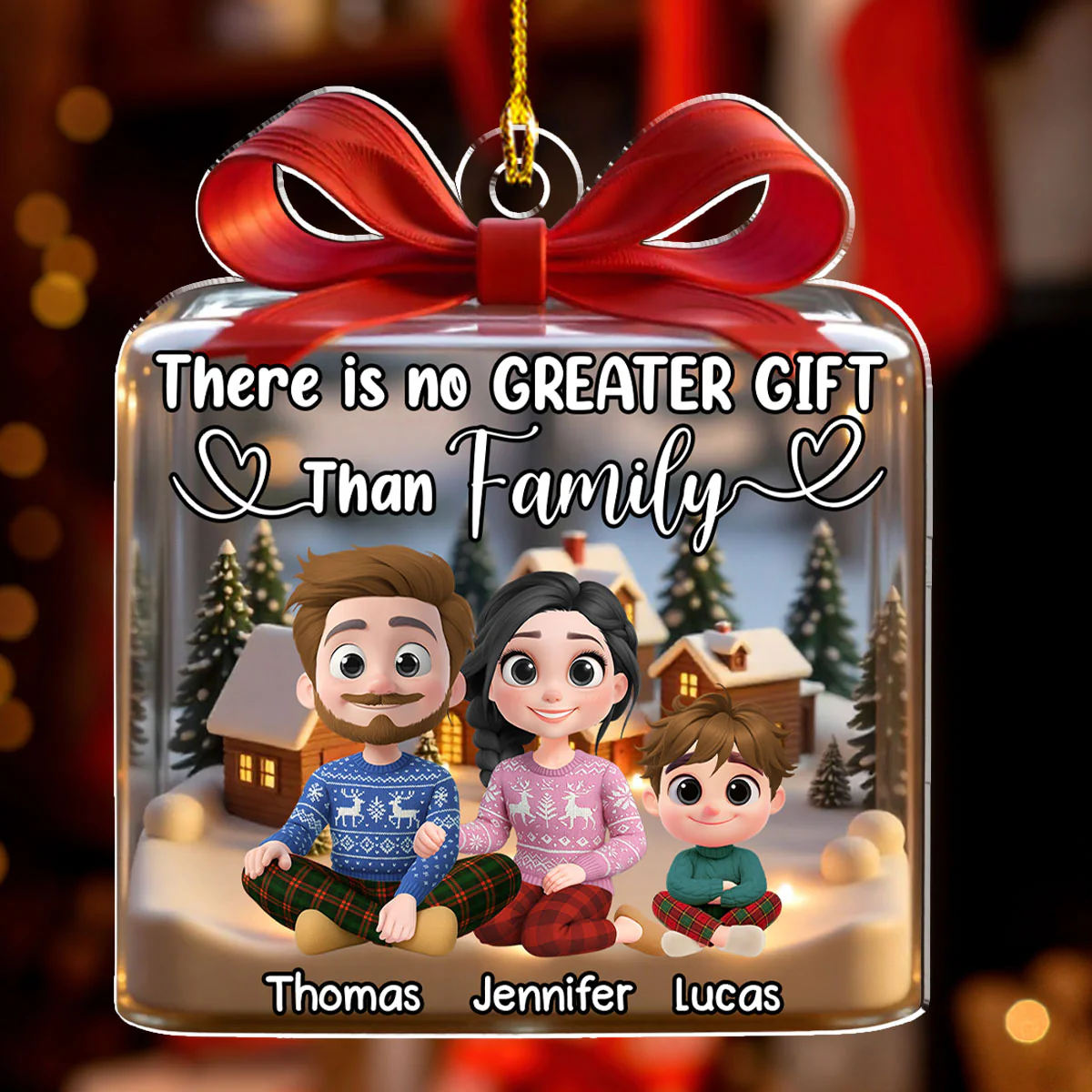 Family Is The Best Gift Ever - Personalized Custom Acrylic Ornament - Image 2