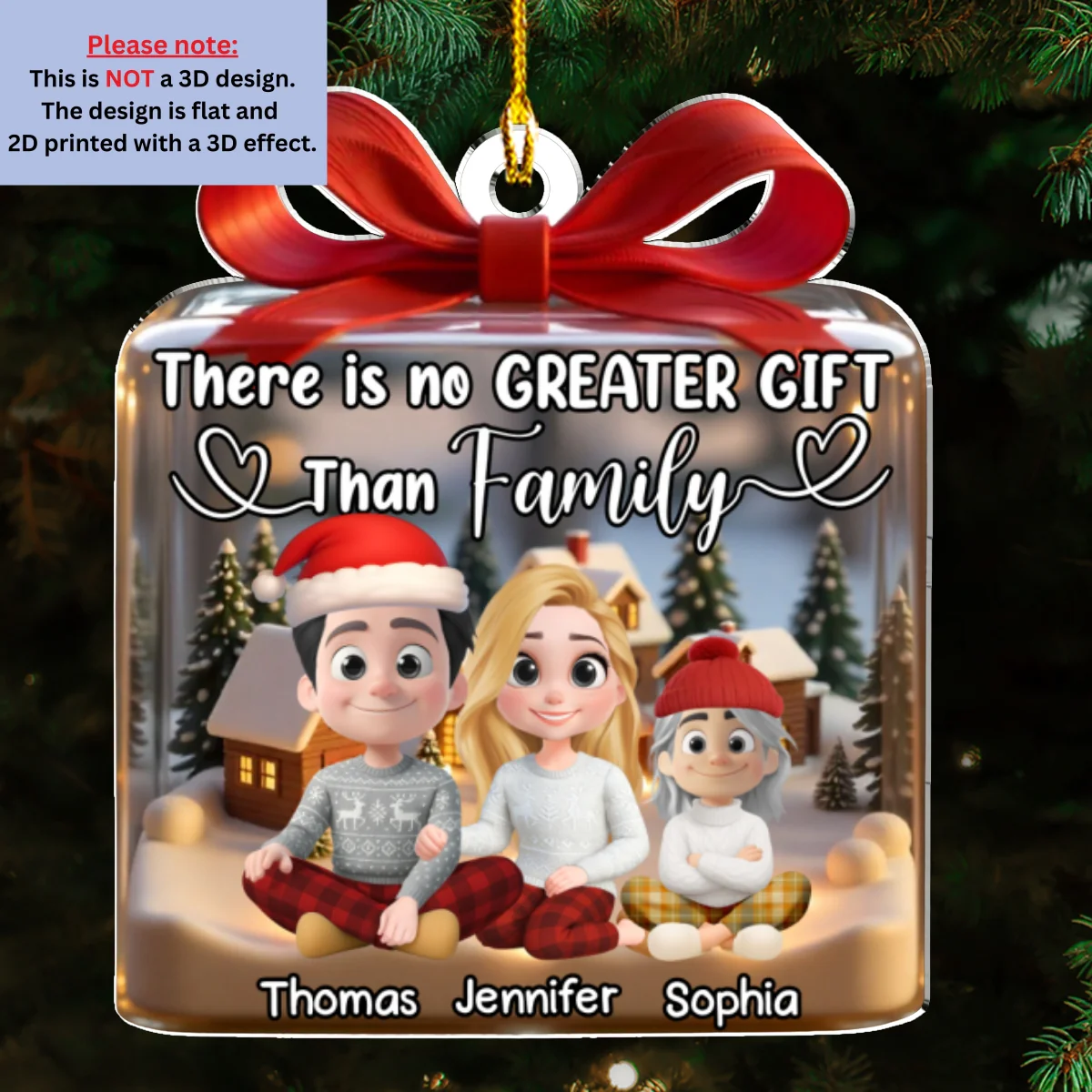 Family Is The Best Gift Ever - Personalized Custom Acrylic Ornament - Image 6