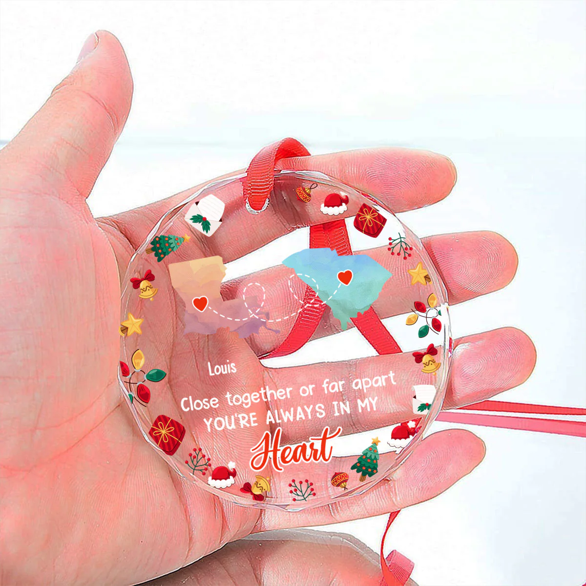 Family Is The Best - Personalized Custom Glass Ornament - Image 5