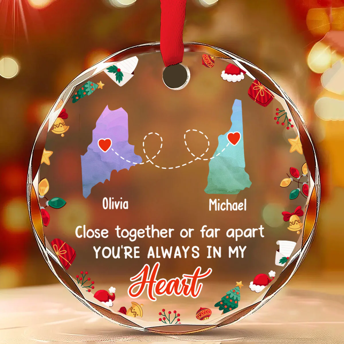 Family Is The Best - Personalized Custom Glass Ornament - Image 6