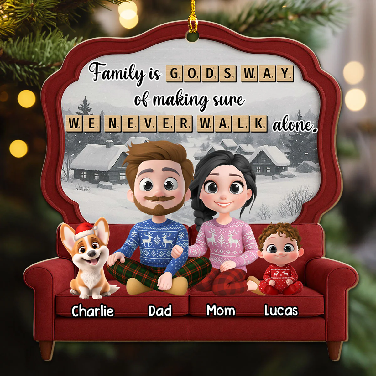 Family Is Where Love Grows - Personalized Custom 3D Effect Wood Ornament