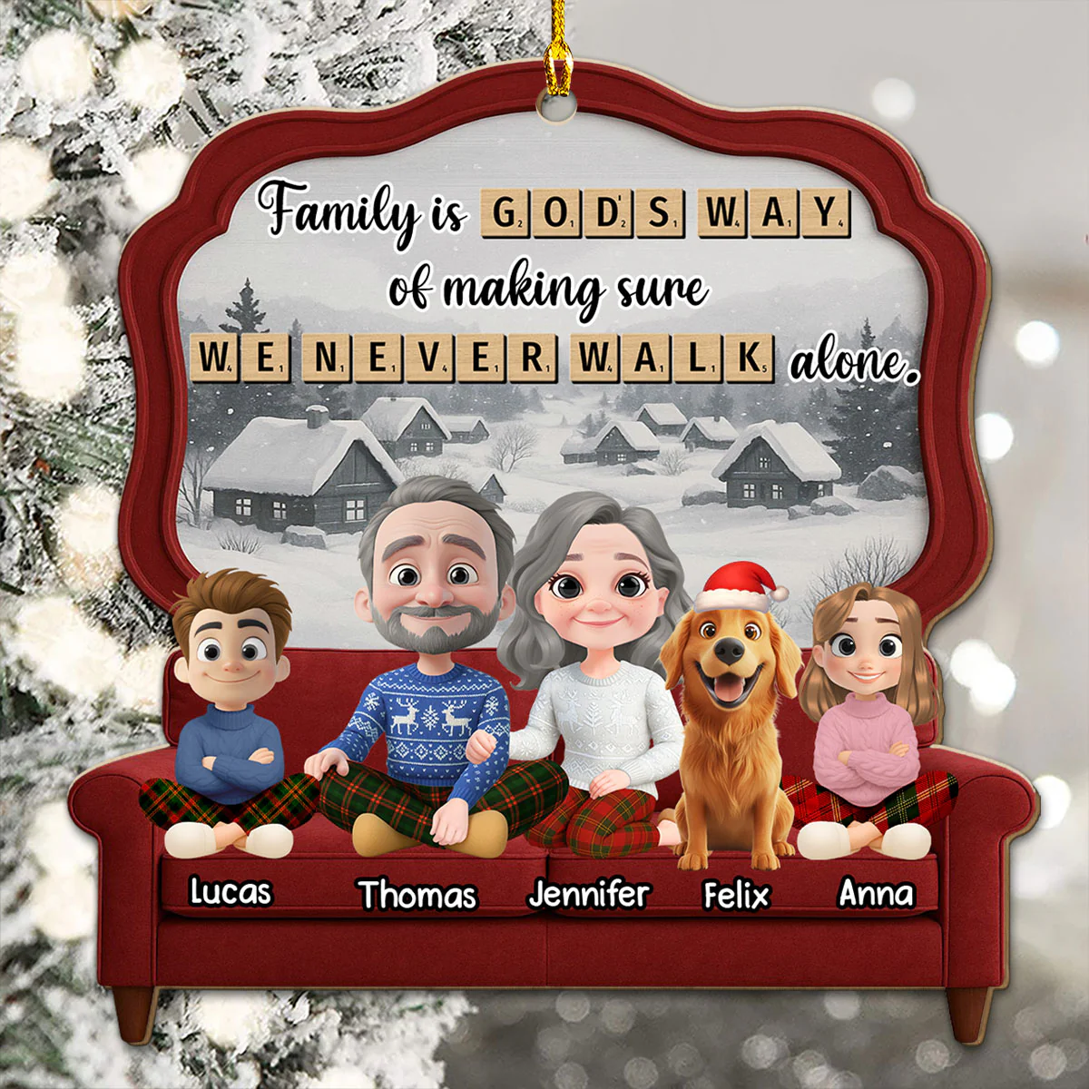 Family Is Where Love Grows - Personalized Custom 3D Effect Wood Ornament - Image 4