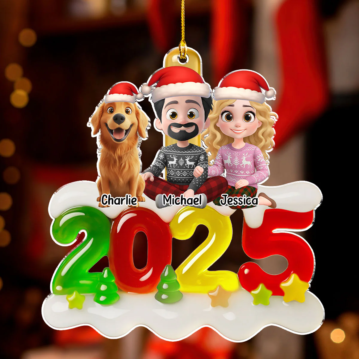 Family Jelly - Personalized Custom Acrylic Ornament - Image 2