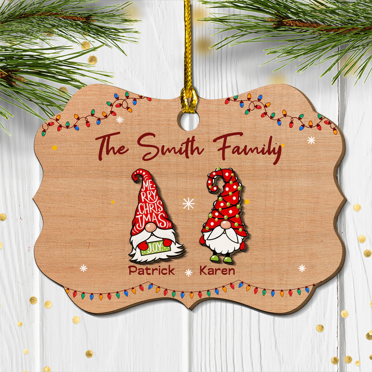 Family Joy - Personalized Custom Wood Ornament - Image 5