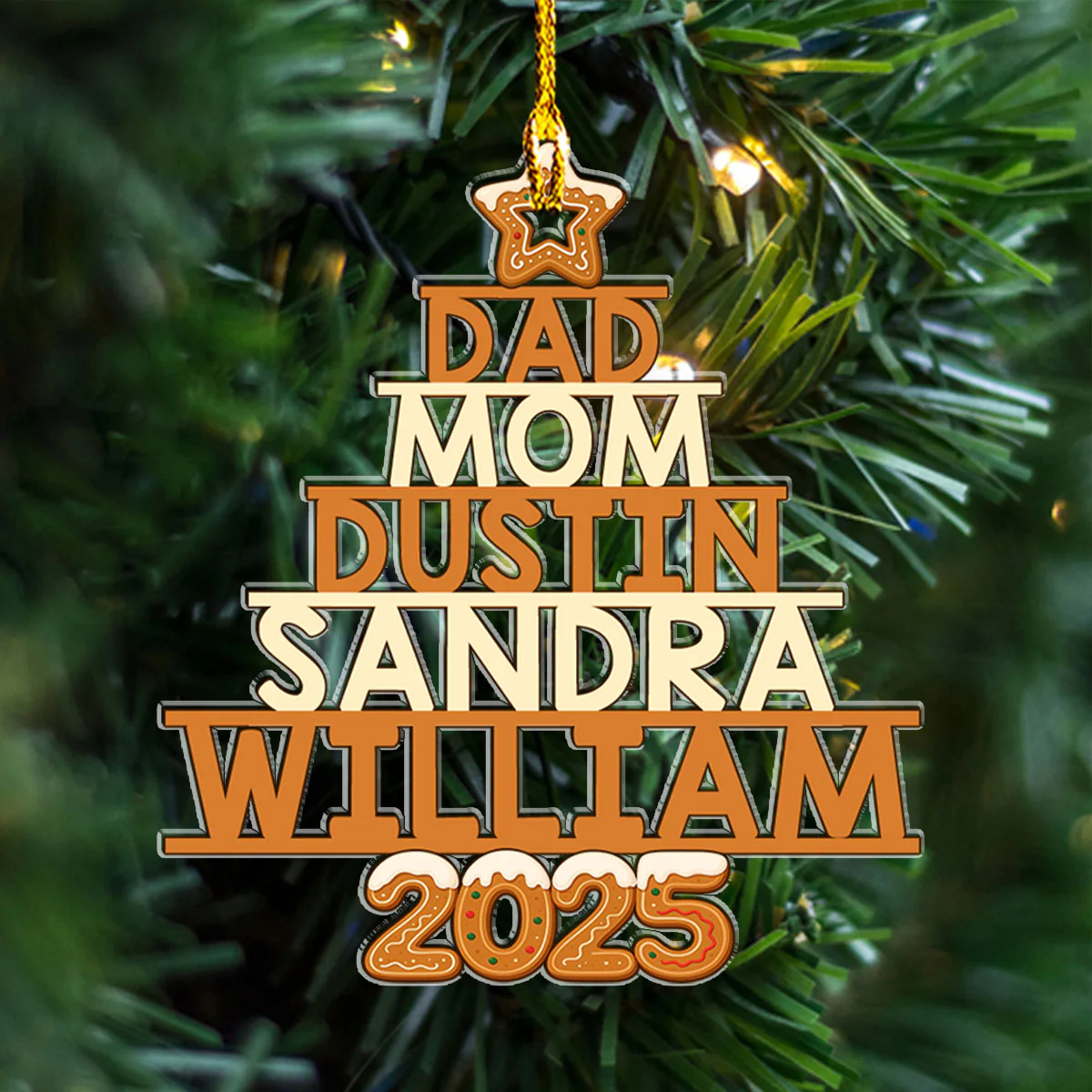 Family Letter Little World - Personalized Custom Acrylic Ornament - Image 3