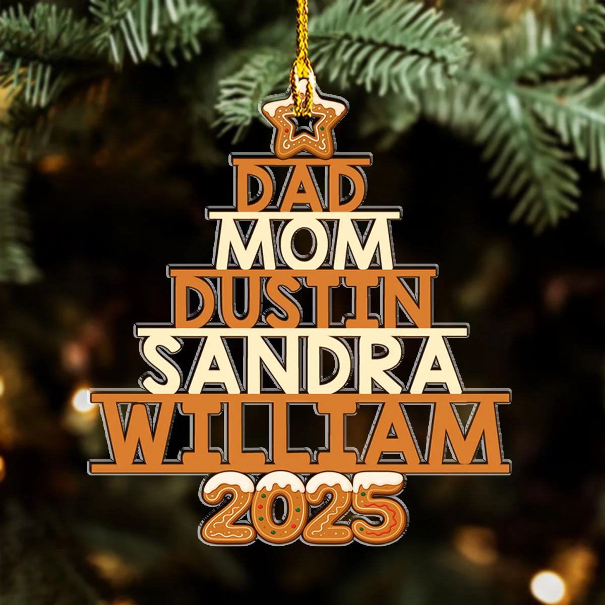 Family Letter Little World - Personalized Custom Acrylic Ornament - Image 4