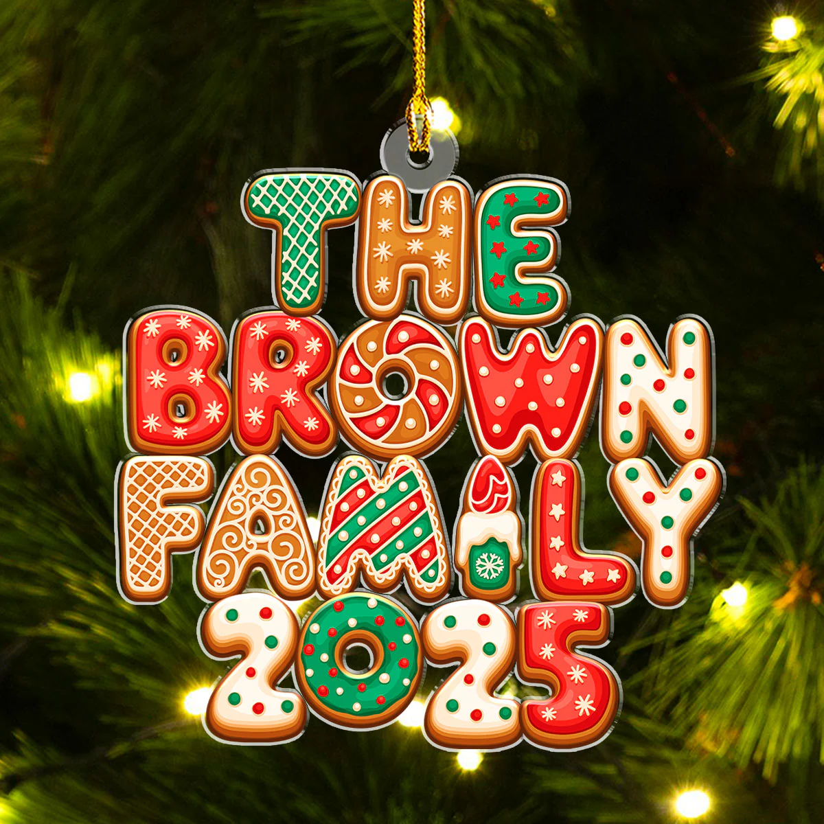 Family Letter - Personalized Custom Acrylic Ornament - Image 2