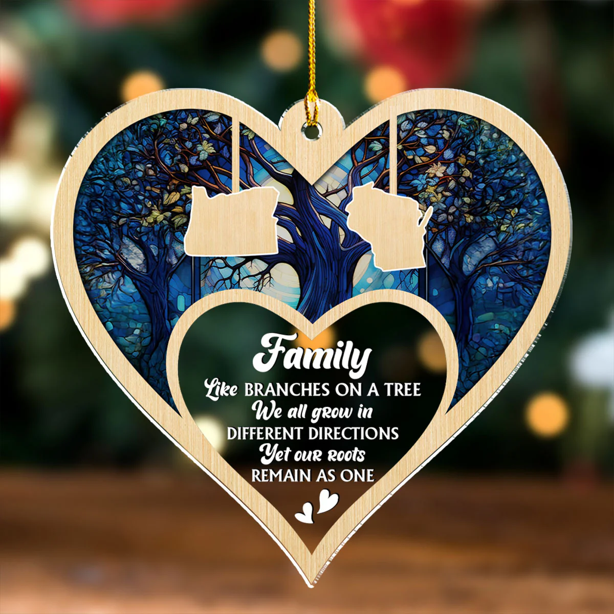 Family Like Branches On A Tree - Personalized Custom Acrylic Ornament - Image 5