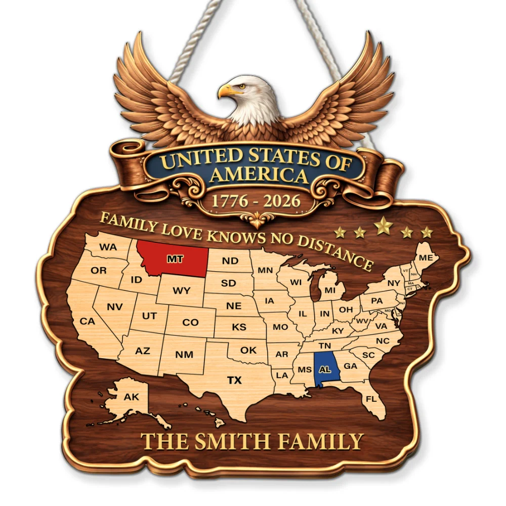 Family Love America 250th Anniversary - Personalized Custom Wood Sign - Image 7