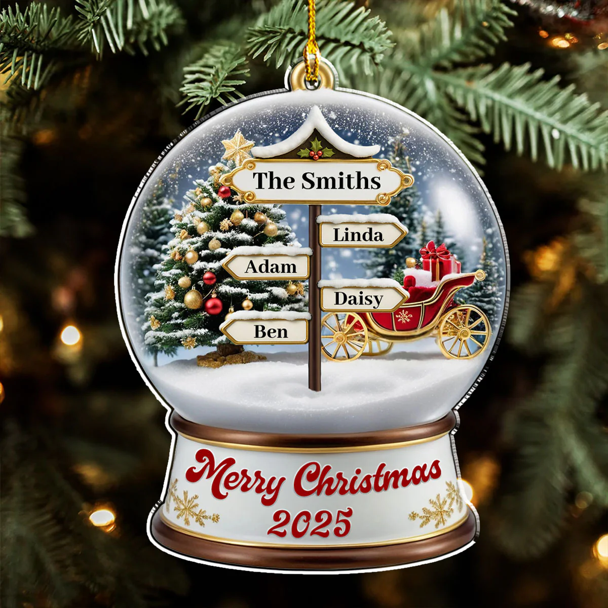 Family Love Christmas - Personalized Custom Acrylic Ornament - Image 3