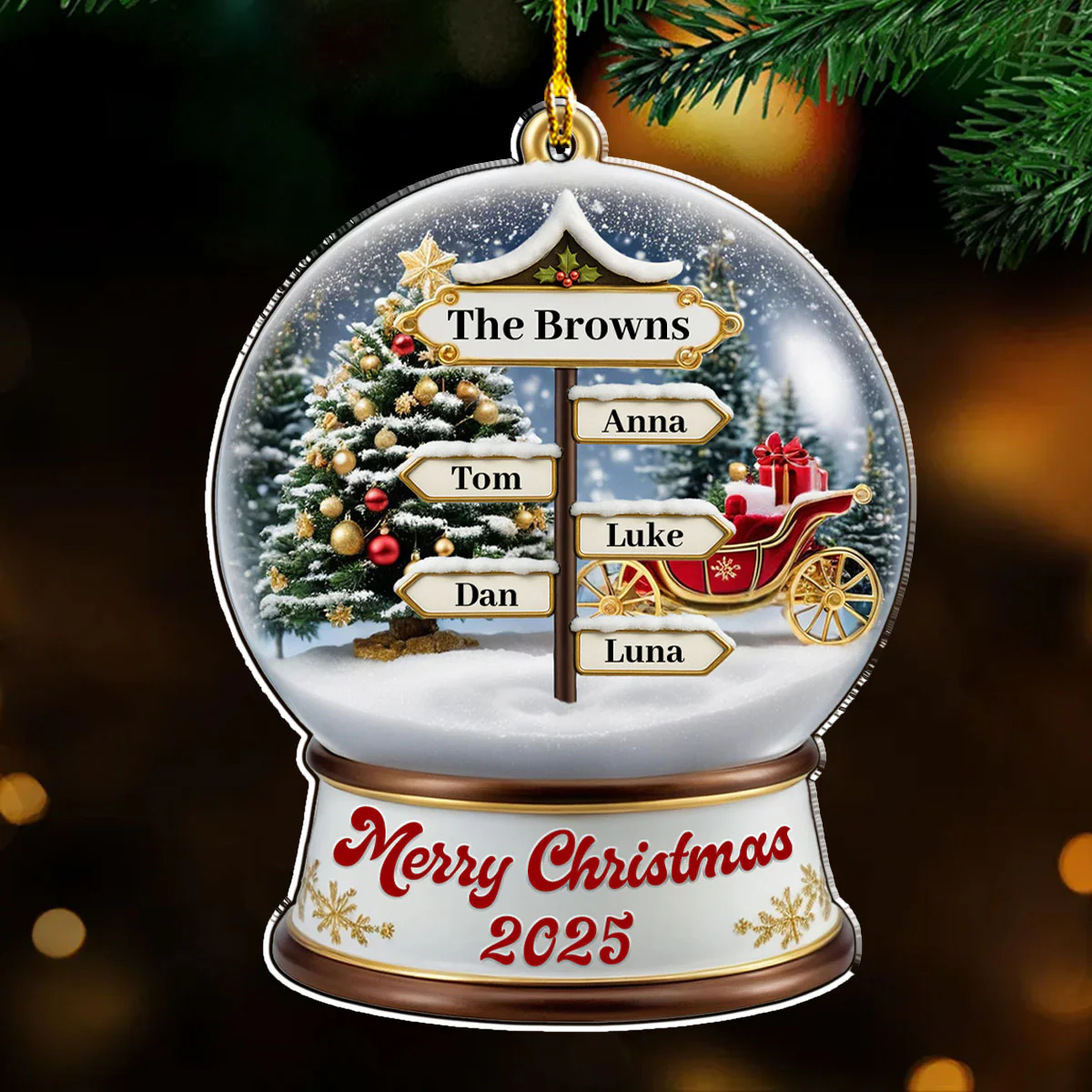 Family Love Christmas - Personalized Custom Acrylic Ornament - Image 4