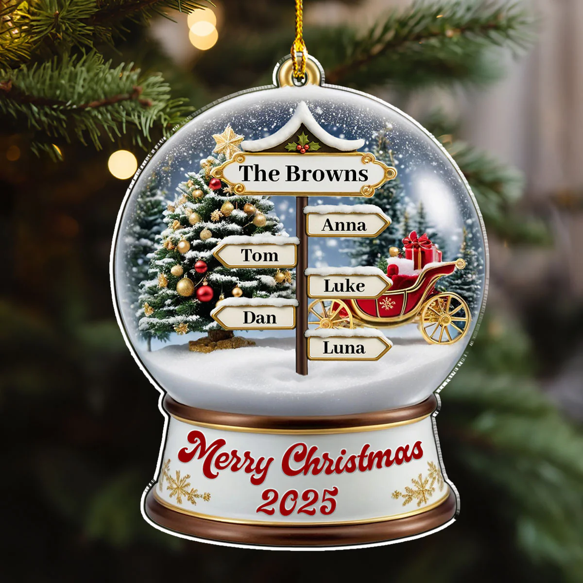 Family Love Christmas - Personalized Custom Acrylic Ornament - Image 5
