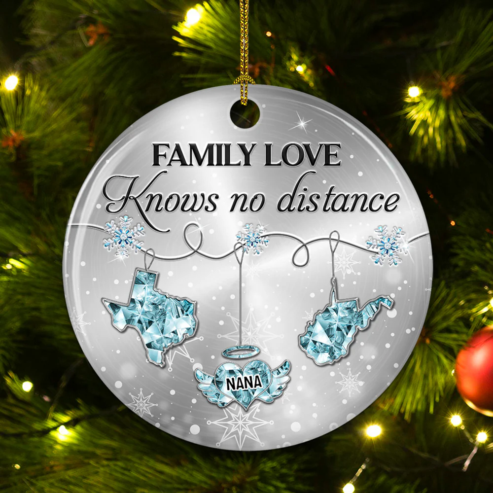 Family Love Crystal Memorial - Personalized Custom Ceramic Ornament - Image 2