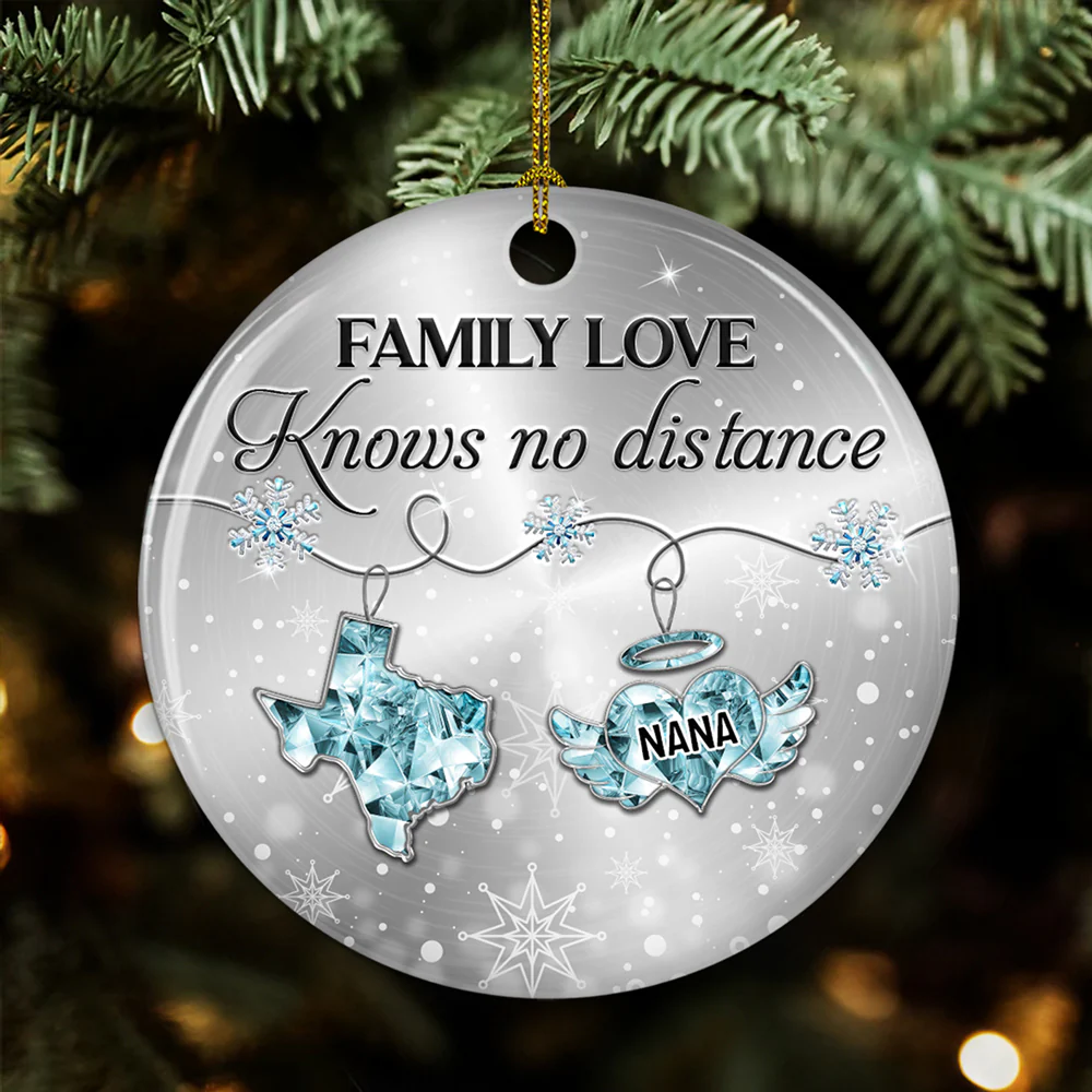 Family Love Crystal Memorial - Personalized Custom Ceramic Ornament - Image 3