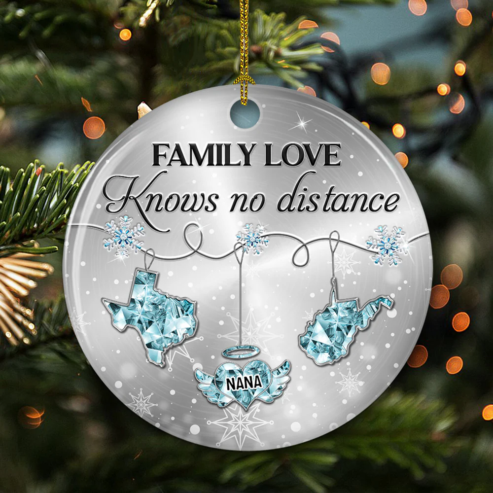 Family Love Crystal Memorial - Personalized Custom Ceramic Ornament - Image 5