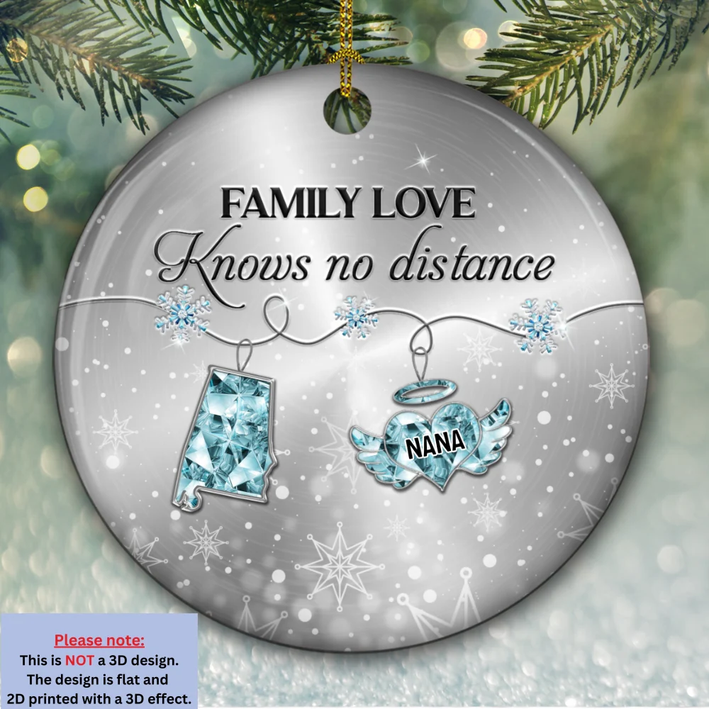 Family Love Crystal Memorial - Personalized Custom Ceramic Ornament - Image 6