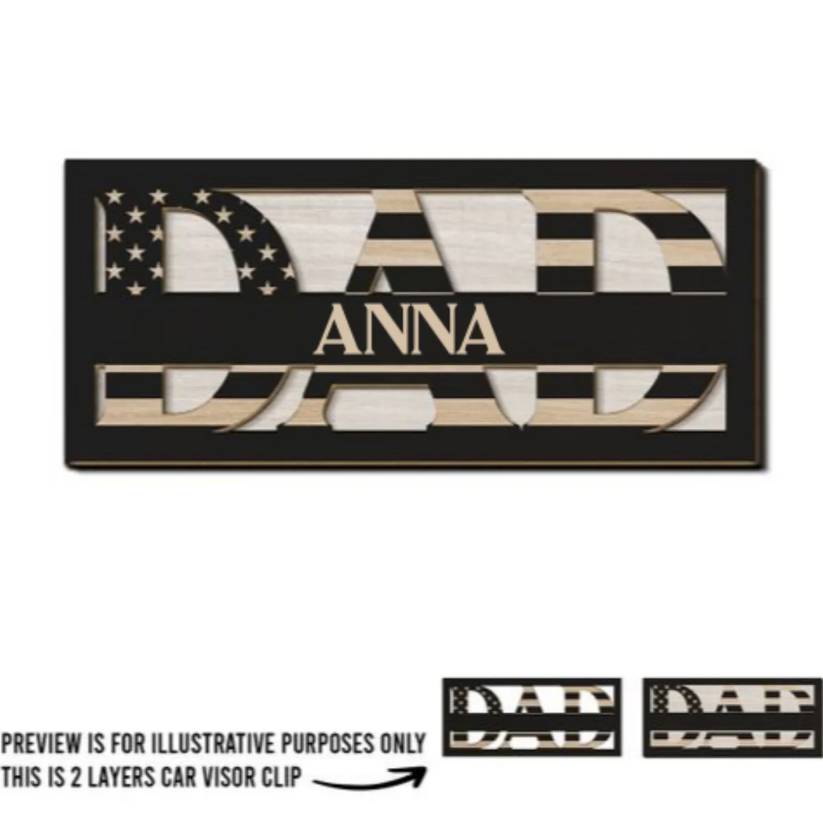 Family Love Dad - Personalized Custom Car Visor Clip - Image 5