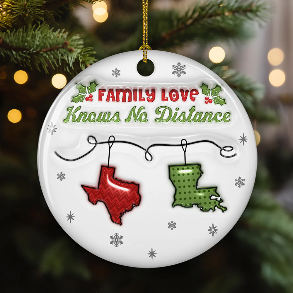 Family Love Does Not Need A Reason - Personalized Custom 3D Inflated Effect Ceramic Ornament - Image 3