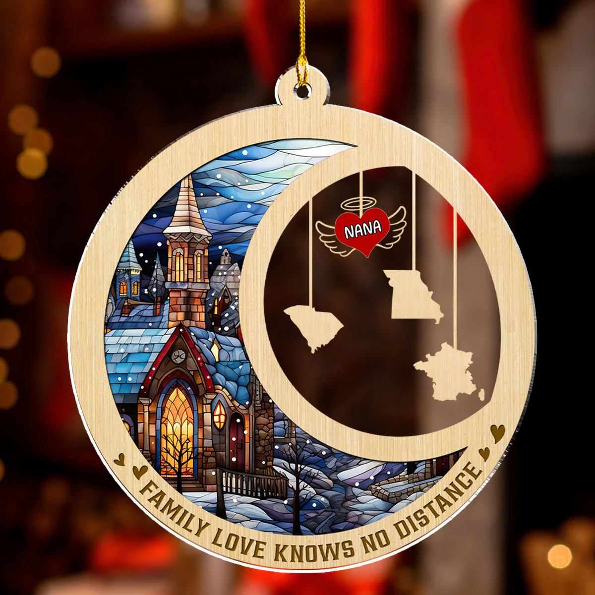 Family Love Forever - Personalized Custom Acrylic Ornament - Image 2