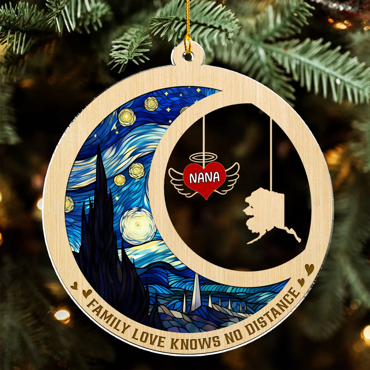 Family Love Forever - Personalized Custom Acrylic Ornament - Image 3
