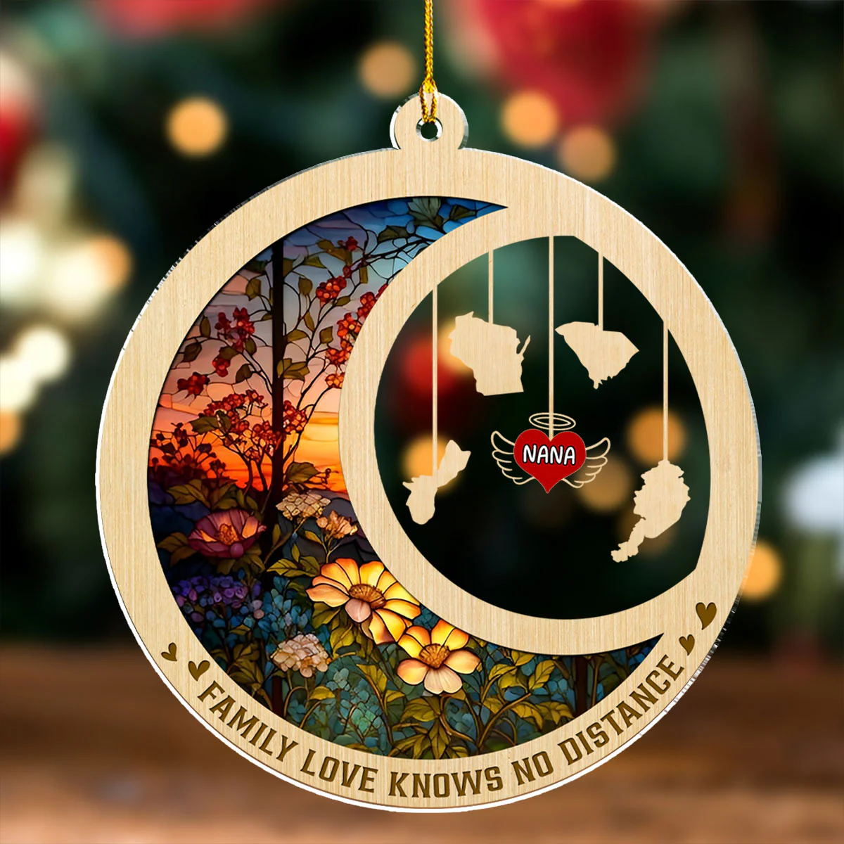 Family Love Forever - Personalized Custom Acrylic Ornament - Image 4