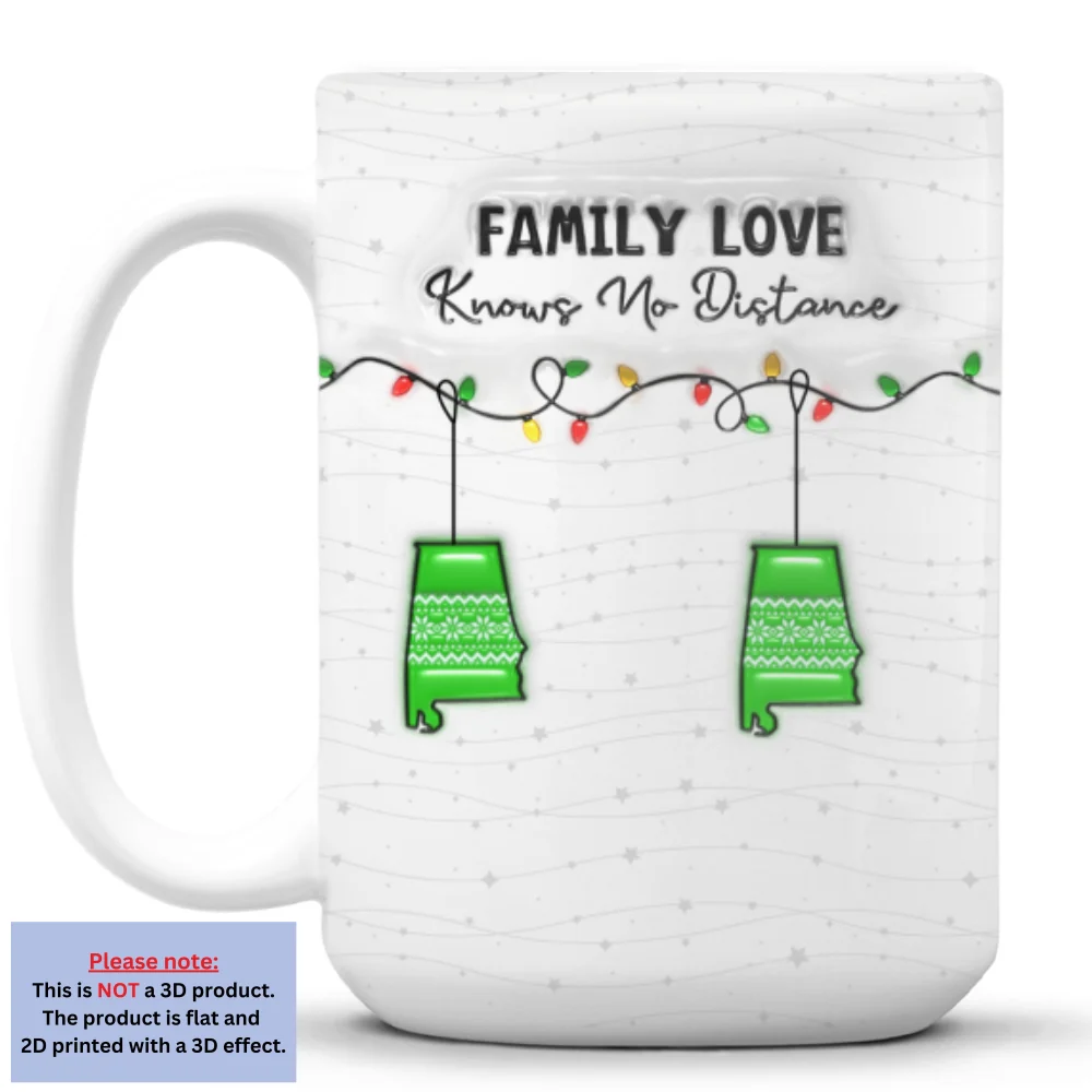 Family Love Knows No Distance - Personalized Custom 3D Inflated Effect Mug - Image 7