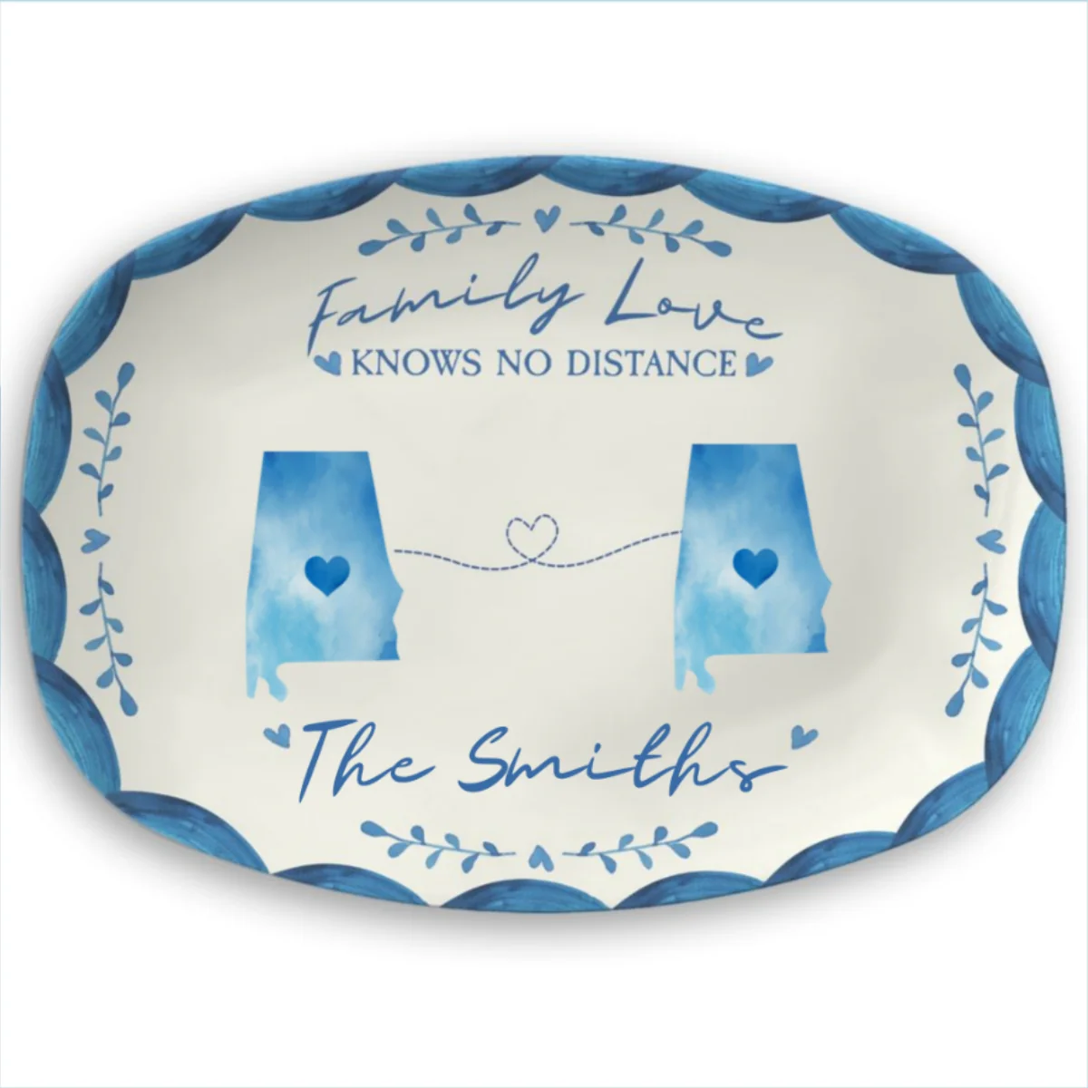 Family Love Knows No Distance - Personalized Custom Platter - Image 5