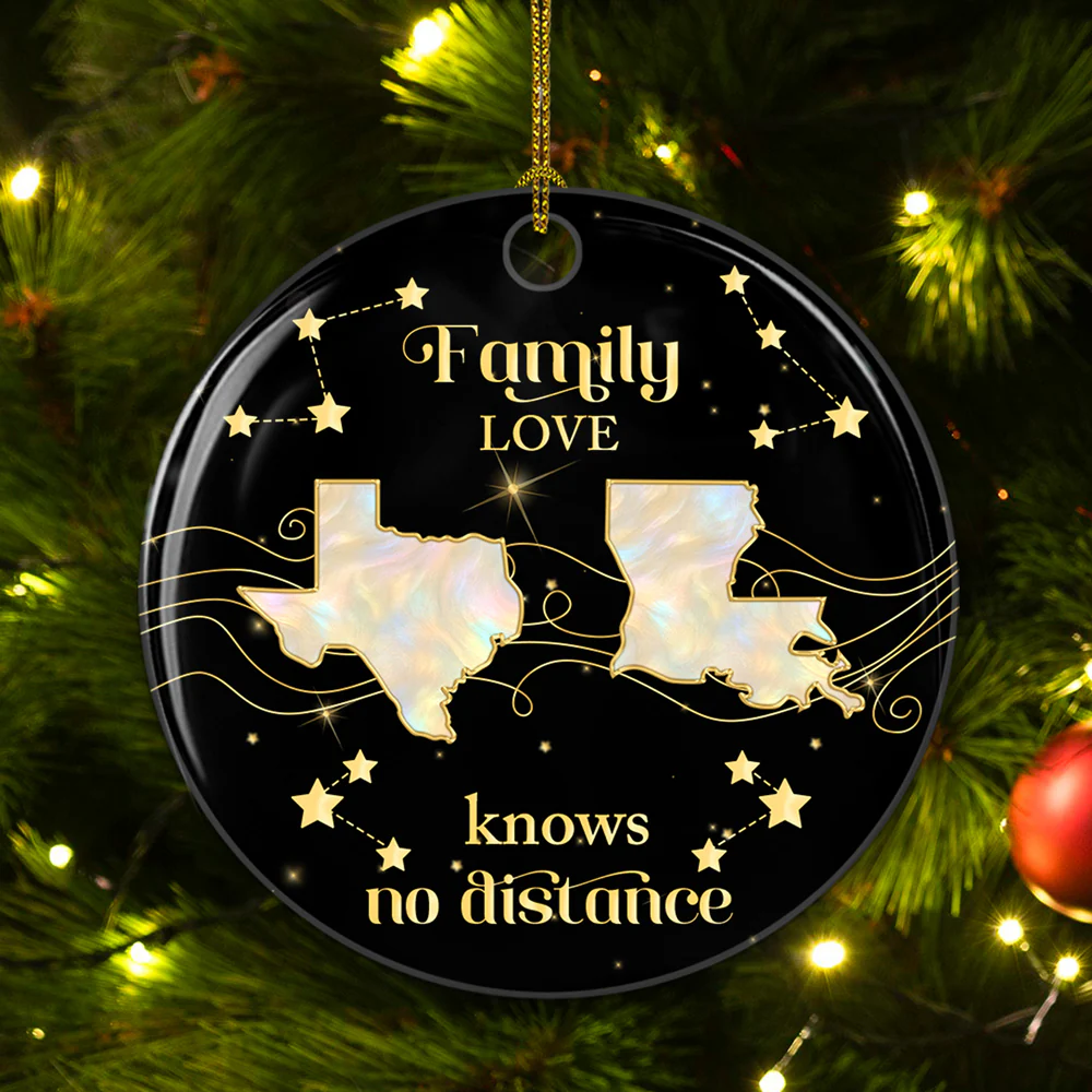 Family Love Star Version - Personalized Custom Ceramic Ornament - Image 2