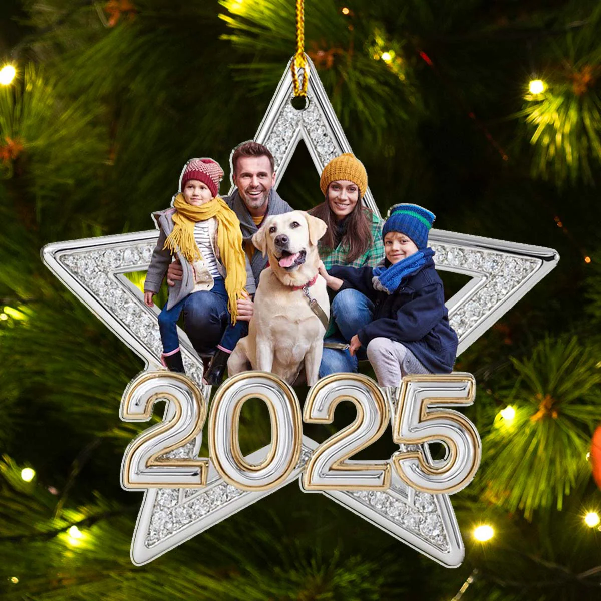 Family Makes Christmas Truly Bright Custom Photo - Personalized Custom 3D Effect Acrylic Ornament