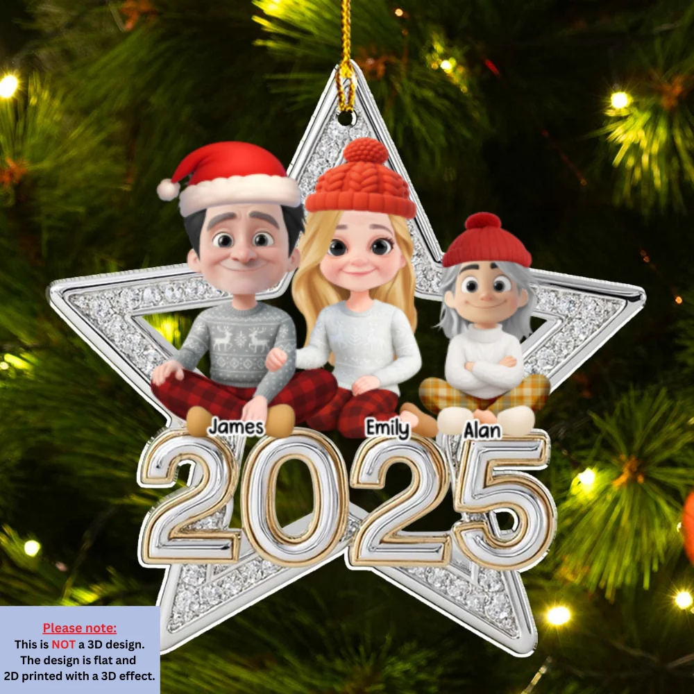 Family Makes Christmas Truly Bright - Personalized Custom 3D Effect Acrylic Ornament - Image 7