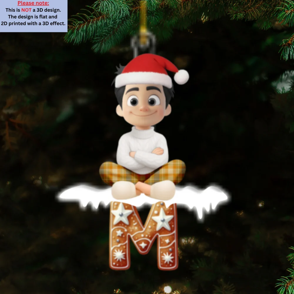 Family Member Gingerbread Name - Personalized Custom Acrylic Ornament - Image 7