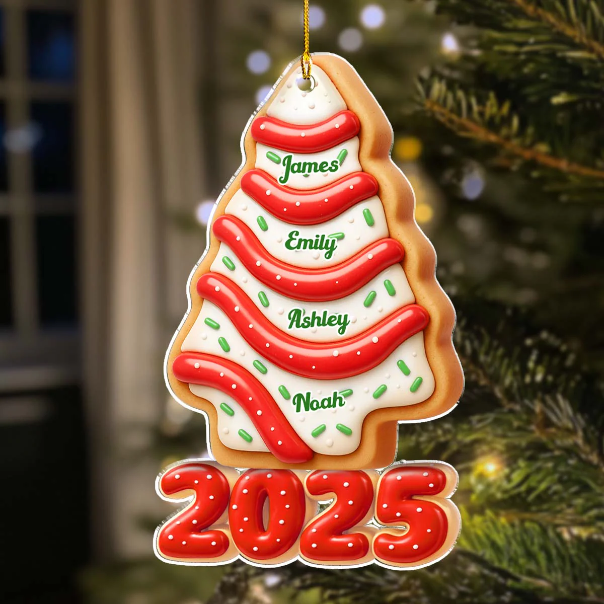 Family Memories Are Sweet As Cake - Personalized Custom 3D Effect Acrylic Ornament - Image 2