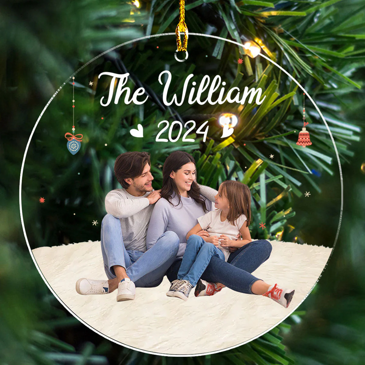 Family Moment - Personalized Custom Acrylic Ornament - Image 4