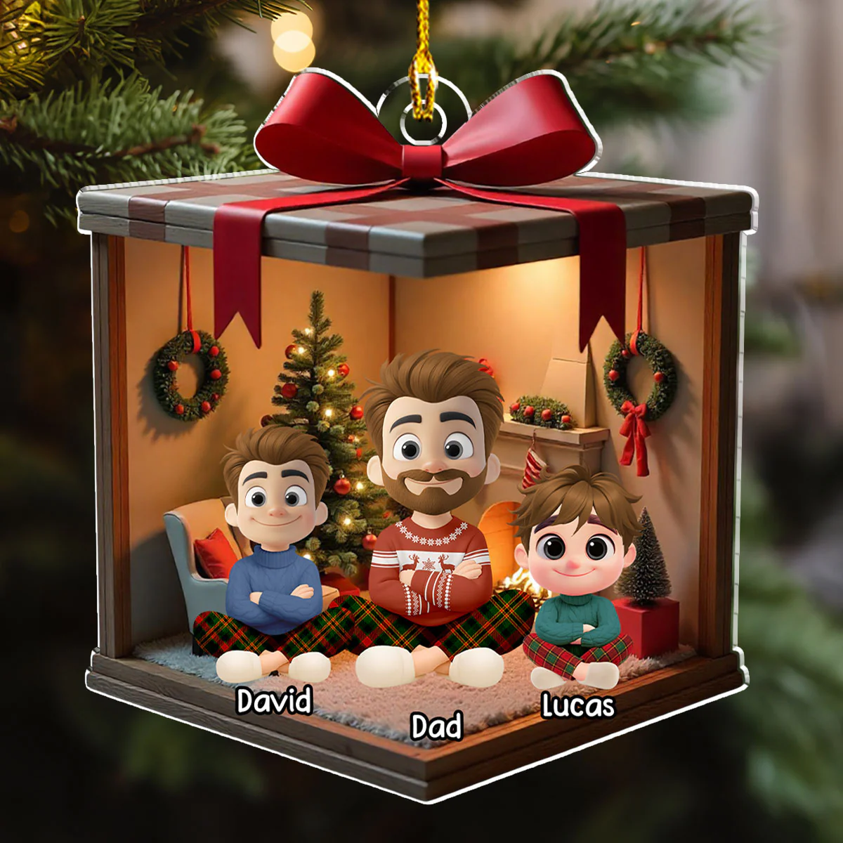 Family Moments 2025 - Personalized Custom Acrylic Ornament - Image 2