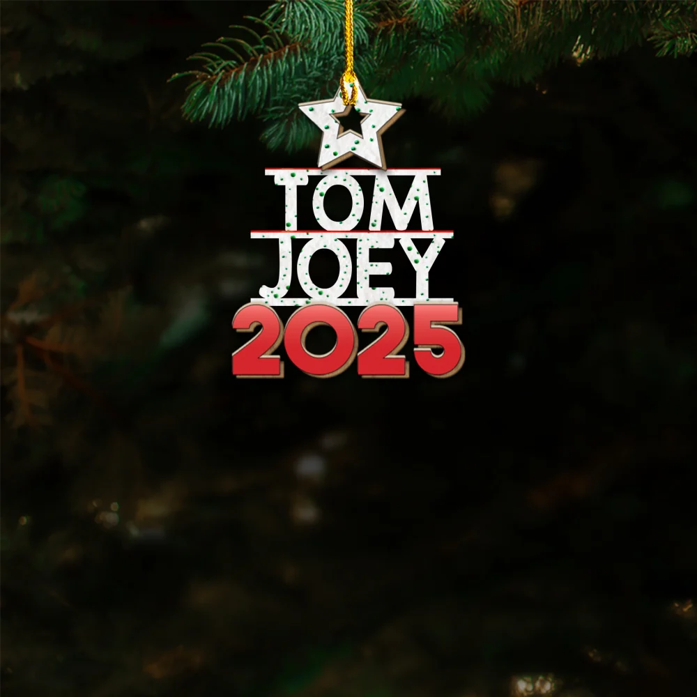 Family Name Custom Christmas Tree Cake - Personalized Custom Wood Ornament - Image 5