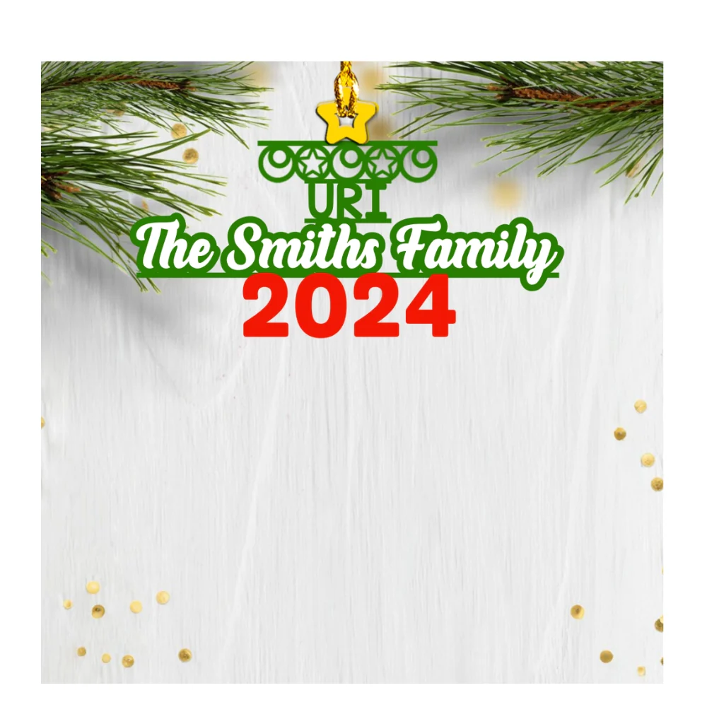 Family Name - Personalized Custom Wood Ornament - Image 5