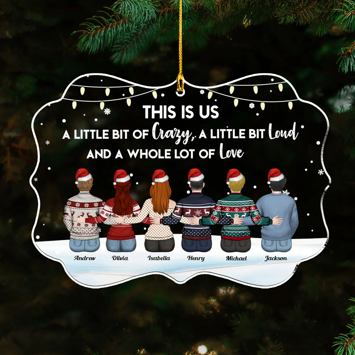 Family Never Apart In Heart - Personalized Custom Acrylic Ornament - Image 5
