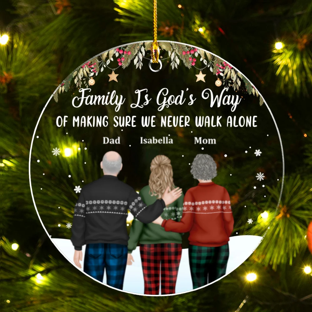 Family Never Walk Alone - Personalized Custom Acrylic Ornament - Image 6